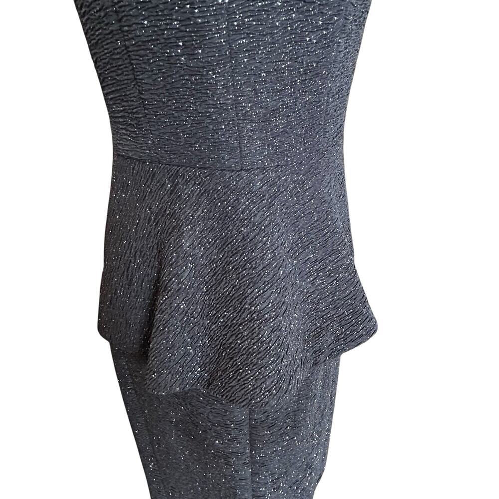 Eliza J. Women’s Sleeveless Sheath Black Dress Silver Glitter Embellished Sz. 8 - Picture 11 of 16